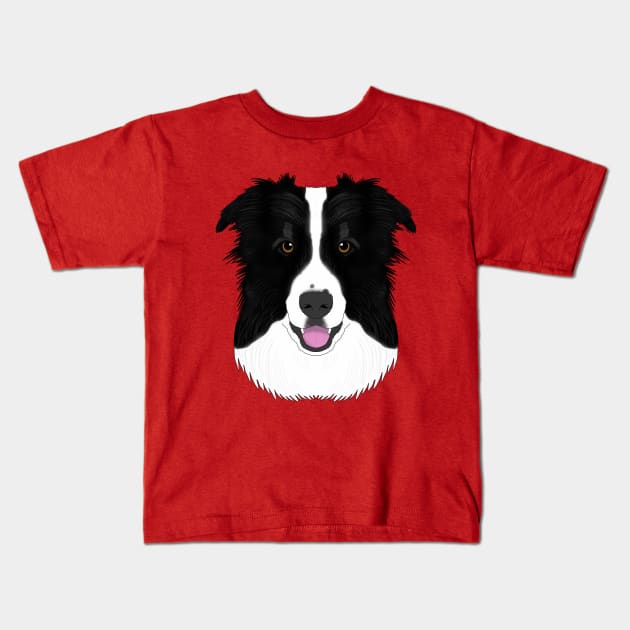 Border Collie Kids T-Shirt by childofthecorn